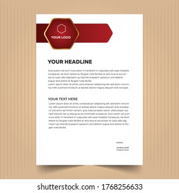 Letterhead design template with shapes and elements