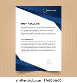 Letterhead design template with shapes and elements