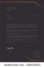 Letterhead Design Template Simple Black Minimalist - Vektor