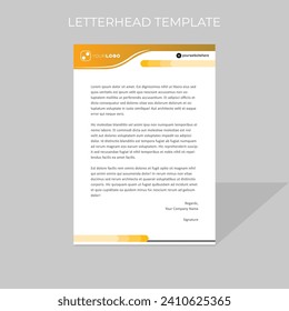 letterhead design template simple minimal rounded shape style in orange color scheme