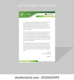 letterhead design template simple minimal rounded shape style in green color scheme