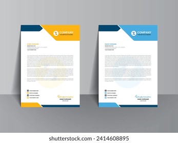 Letterhead design template with two colorful pads.