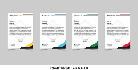Letterhead Design Template, Unique Company Letterhead Design Template, A4 Size Letterhead Design Template. Creative and Unique Letterhead Design Template.