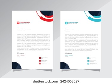 letterhead design templates. letter head template for your project, modern and simple letterhead design, a4 letterhead template with blue and red color - vector eps 10