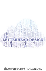 Letterhead Design word cloud. Wordcloud made with text only.