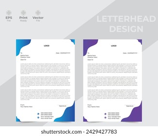 Letterhead Design,Modern Business Letterhead Design Template.