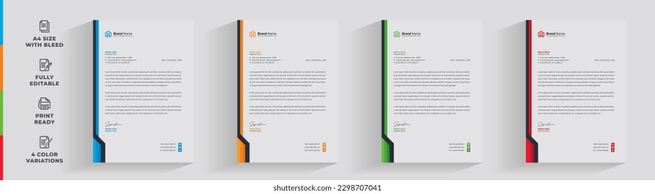 letterhead flyer corporate modern official creative abstract professional simple minimal informative newsletter magazine poster design with logo