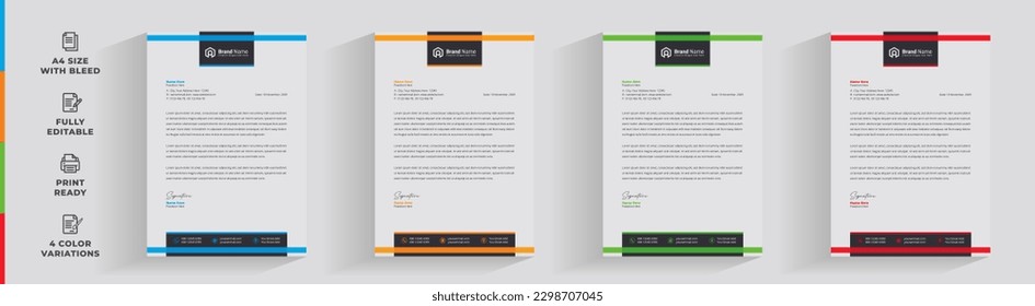 letterhead flyer corporate modern official creative abstract professional simple minimal informative newsletter magazine poster design with logo