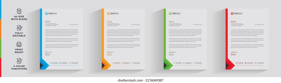 letterhead flyer corporate official minimal creative abstract professional informative newsletter magazine poster brochure design with logo