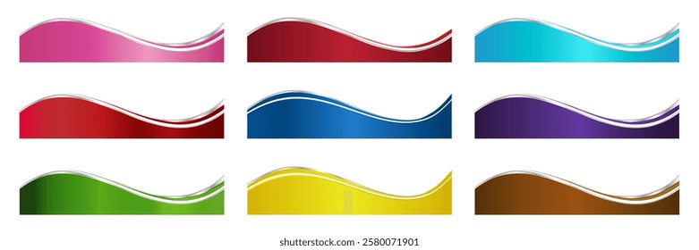 Letterhead Footer Divider Template Set with Every Color Wave
