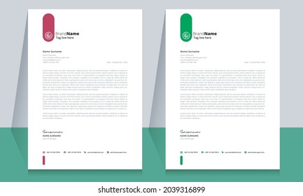 Letterhead Format Template, Business Style Letterhead Template Design. 