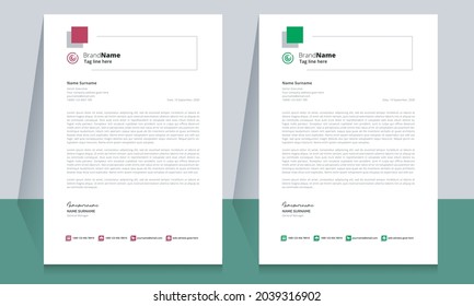 Letterhead Format Template, Business Style Letterhead Template Design. 