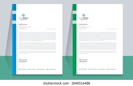 Letterhead format template, business style letterhead template design. 