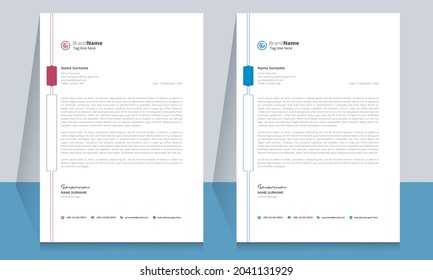 Letterhead Format Template, Business Style Letterhead Template Design.