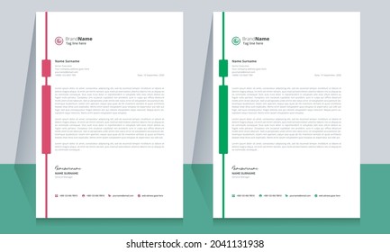 Letterhead Format Template, Business Style Letterhead Template Design.