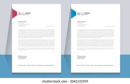 Letterhead Format Template, Business Style Letterhead Template Design.