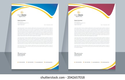 Letterhead Format Template, Business Style Letterhead Template Design.