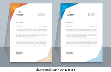 Letterhead Format Template, Business Style Letterhead Template Design.