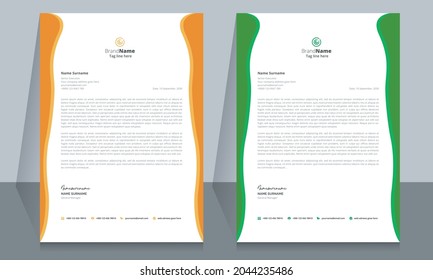 Letterhead Format Template, Business Style Letterhead Template Design.