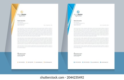 Letterhead Format Template, Business Style Letterhead Template Design.