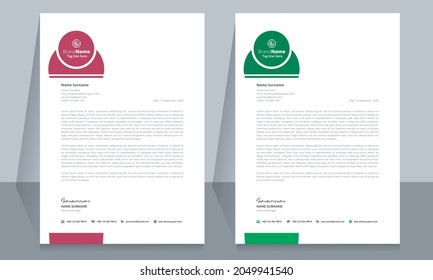 Plantilla de formato de membrete, diseño de plantilla de membrete de estilo comercial. Plantilla de carta