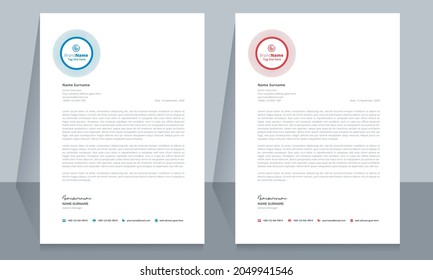 Plantilla de formato de membrete, diseño de plantilla de membrete de estilo comercial. Plantilla de carta