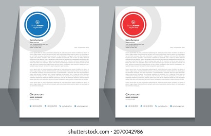 Plantilla de formato de membrete, plantilla de diseño de membrete de estilo comercial.