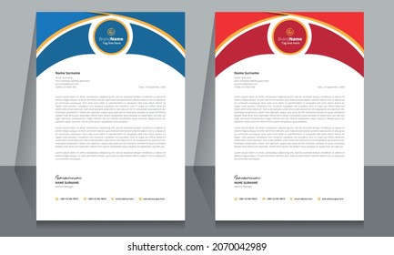 Letterhead format template, business style letterhead design template.