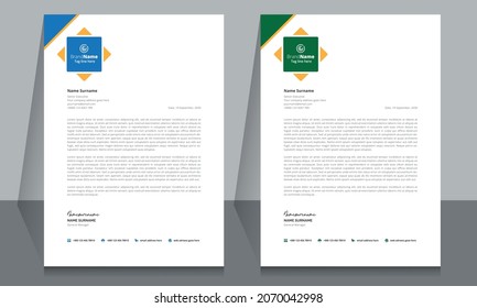 Letterhead format template, business style letterhead design template.