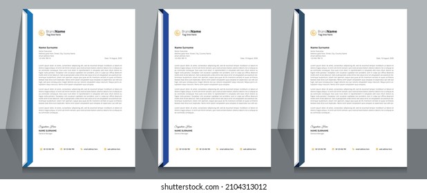  Letterhead Format Template, Business Style Letterhead Template Design.