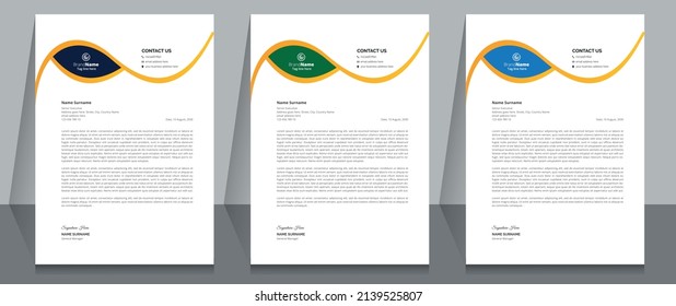 Letterhead Format Template, Business Style Letterhead Design Template. Company Letter head Designs.