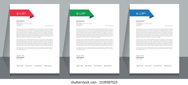 Letterhead Format Template, Business Style Letterhead Design Template. Company Letter head Designs.