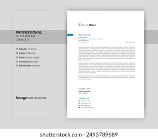 Letterhead format template, business style letterhead design template. Company letterhead template designs.