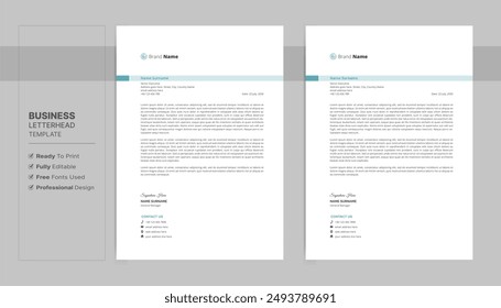 Letterhead-Format Vorlage, Business-Stil Letterhead Design Vorlage. Firmenbriefpapier Vorlage Designs.