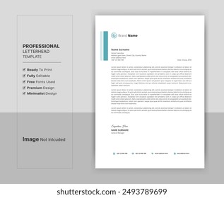 Letterhead format template, business style letterhead design template. Company letterhead template designs.