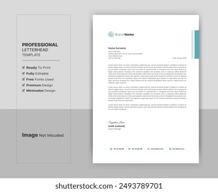 Letterhead format template, business style letterhead design template. Company letterhead template designs.