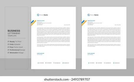 Letterhead format template, business style letterhead design template. Company letterhead template designs.