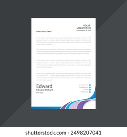 Letterhead format template, business style letterhead design template. Company letterhead template design