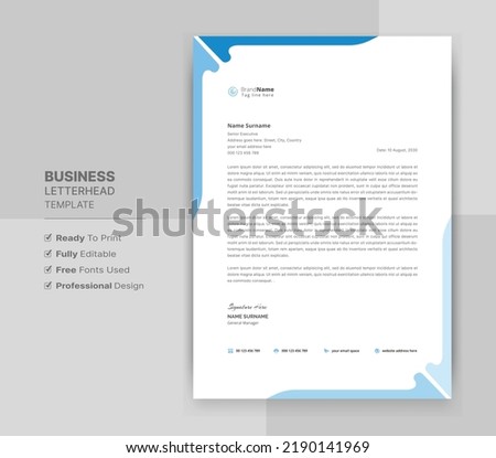 Letterhead Format Template, Business Style Letterhead Design Template. Company Letter head Designs.