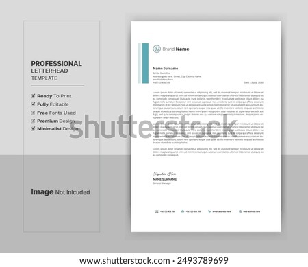 Letterhead format template, business style letterhead design template. Company letterhead template designs.