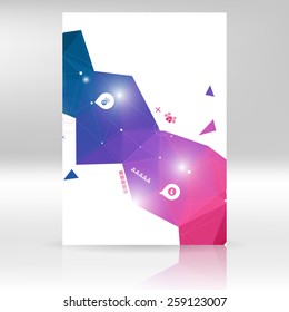 letterhead graphic design document template for business visual identity- modern low poly style