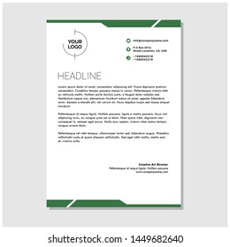 Letterhead green premium template vector 