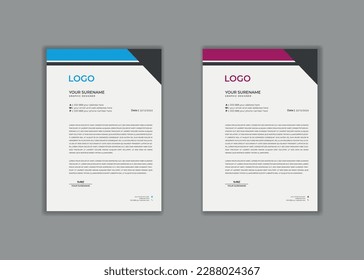 Letterhead, Briefkopf Vorlage, kreative Professional moderne, einfache Unternehmen minimalistische Schule Krankenhaus medizinischen neuen eleganten Vektorgrafik-und saubere Briefkopf-Design-Vorlage.
