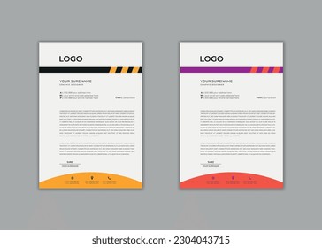 letterhead, letterhead template, creative Professional modern simple unique corporate minimalist school hospital medical new elegant vector illustrator and clean letterhead design print template.
