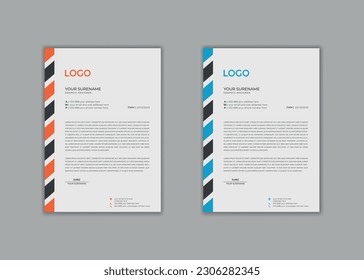 Letterhead, Briefkopf Vorlage, kreative Professional moderne, einfache Unternehmen minimalistische Schule Krankenhaus medizinischen neuen eleganten Vektorgrafik-und saubere Briefkopf-Design-Vorlage.
