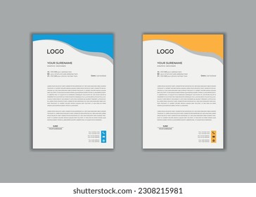 letterhead, letterhead template, creative Professional modern simple unique corporate minimalist school hospital medical new elegant vector illustrator and clean letterhead design print template.