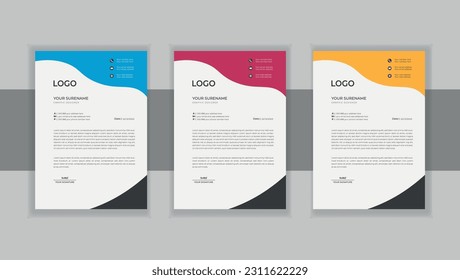 letterhead, letterhead template, letterhead desig, vector corporate creative Professional modern simple unique school hospital medical new minimalist elegant corporate letterhead in red theme
