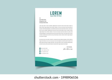 Letterhead Template Design. Abstract Corporate Business Style Letterhead Design Vector Template For Your Project. Simple And Clean Print Ready Design, Elegant Flat Design. Vector Illustration