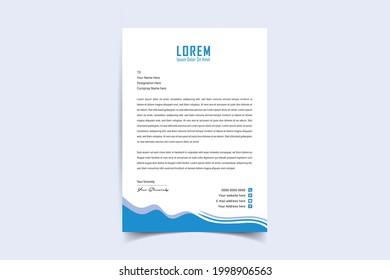 Letterhead Template Design. Abstract Corporate Business Style Letterhead Design Vector Template For Your Project. Simple And Clean Print Ready Design, Elegant Flat Design. Vector Illustration