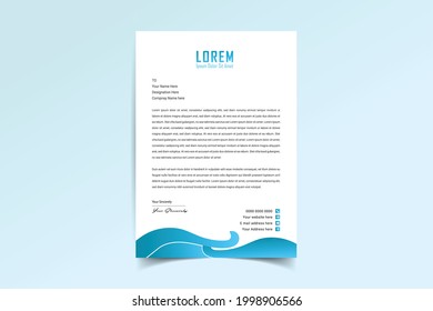 Letterhead Template Design. Abstract Corporate Business Style Letterhead Design Vector Template For Your Project. Simple And Clean Print Ready Design, Elegant Flat Design. Vector Illustration